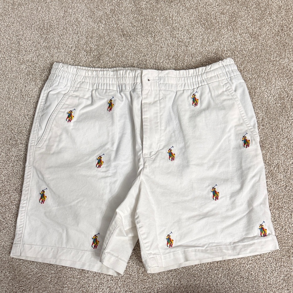Polo by Ralph Lauren White Embroidered Kids Shorts